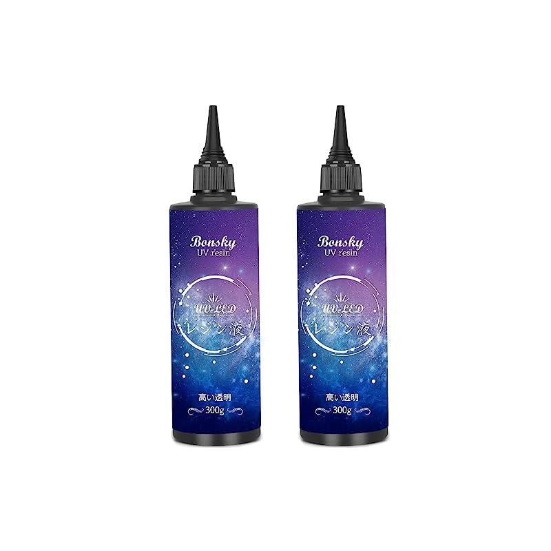 Bonsky UVレジン液 600g レジン液 UV/LED対応レジン液 高い透明 詰替用 大容量 ハードタイプ成形 UVレジン液DIY手作り装飾急速に硬化 低アレルギー性 0