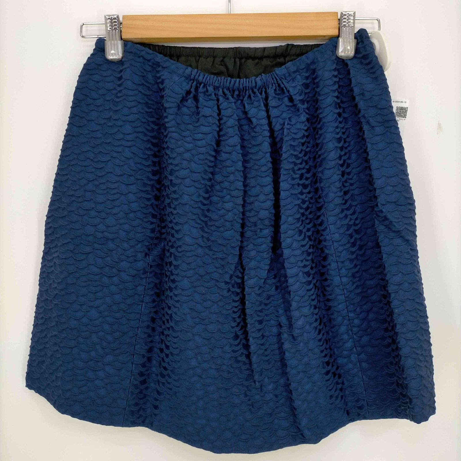 Drawer ドゥロワー ロイヤルブルー でまわっ シルクプリーツスカート 36 