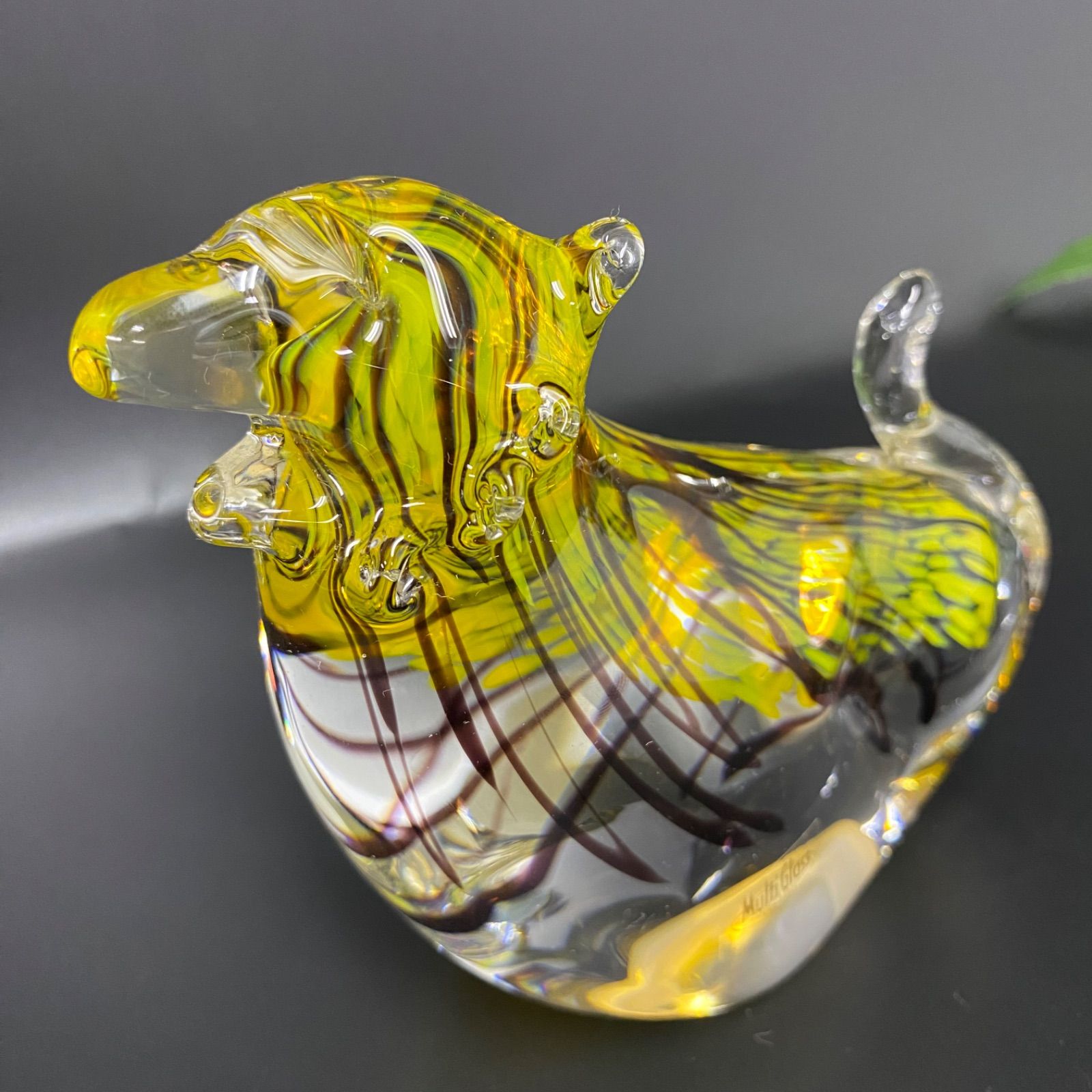 希少・美品】Multi Glass マルティグラス 虎 トラ ガラス工芸品 
