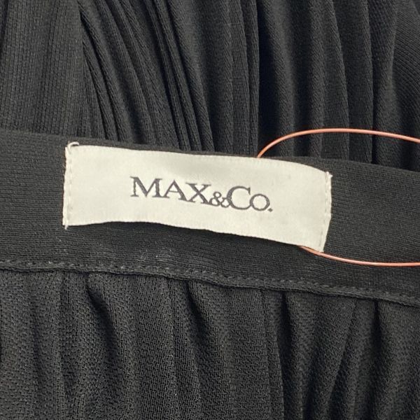 ◆ マックスアンドコー MAX&CO プリーツスカート ロング フレア 黒 ブラック 42 L 11号 レディース S5V233