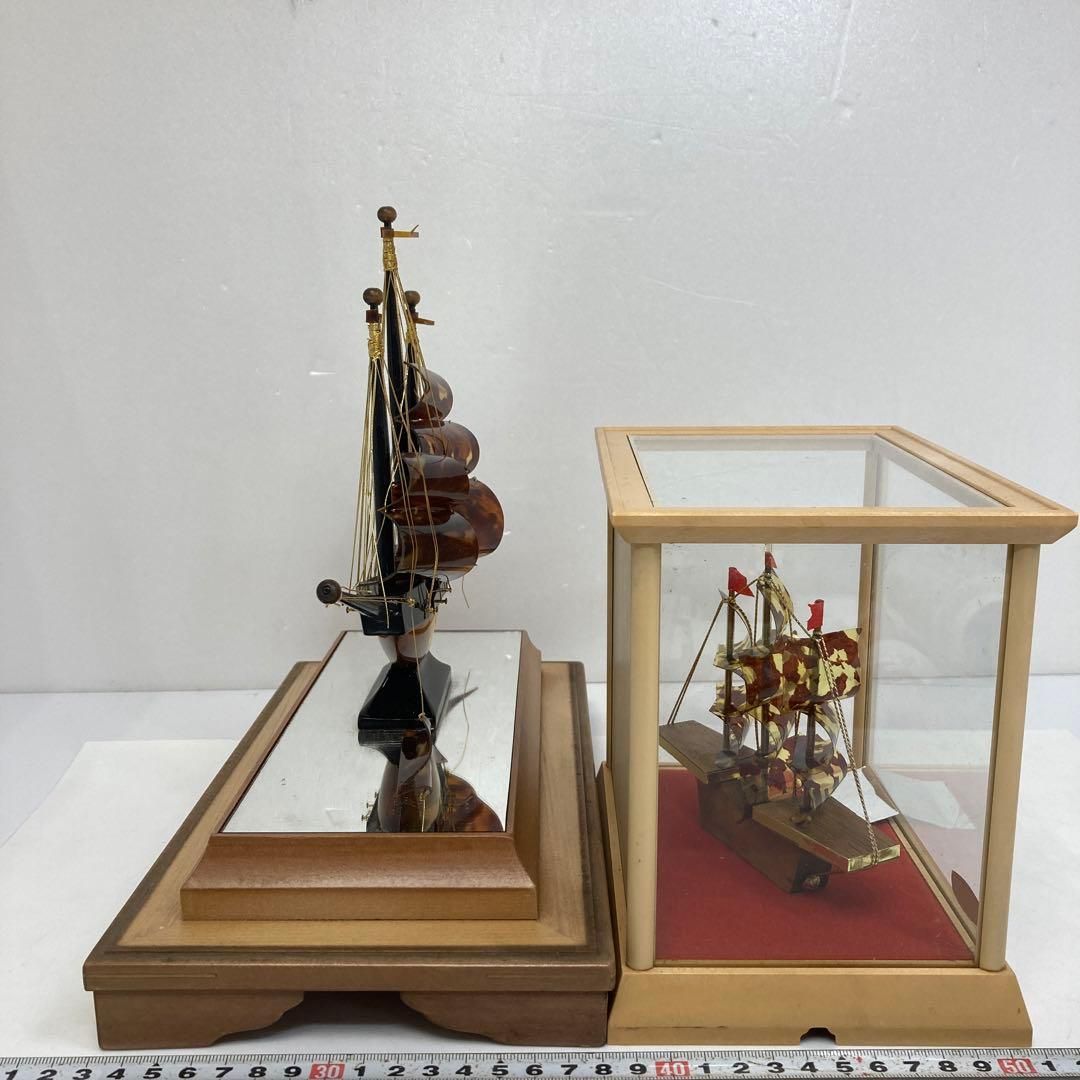 本鼈甲 船 2点 高さ27 16.5㎝ ケース込み 東な6-0901 WWW_IBETON_RU