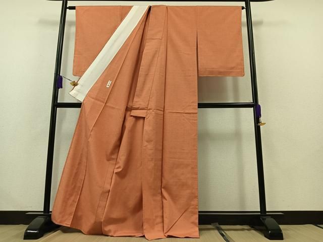 平和屋着物▽男性 紬 単衣 根岸色 正絹 逸品 AABB6223jh 平和屋着物