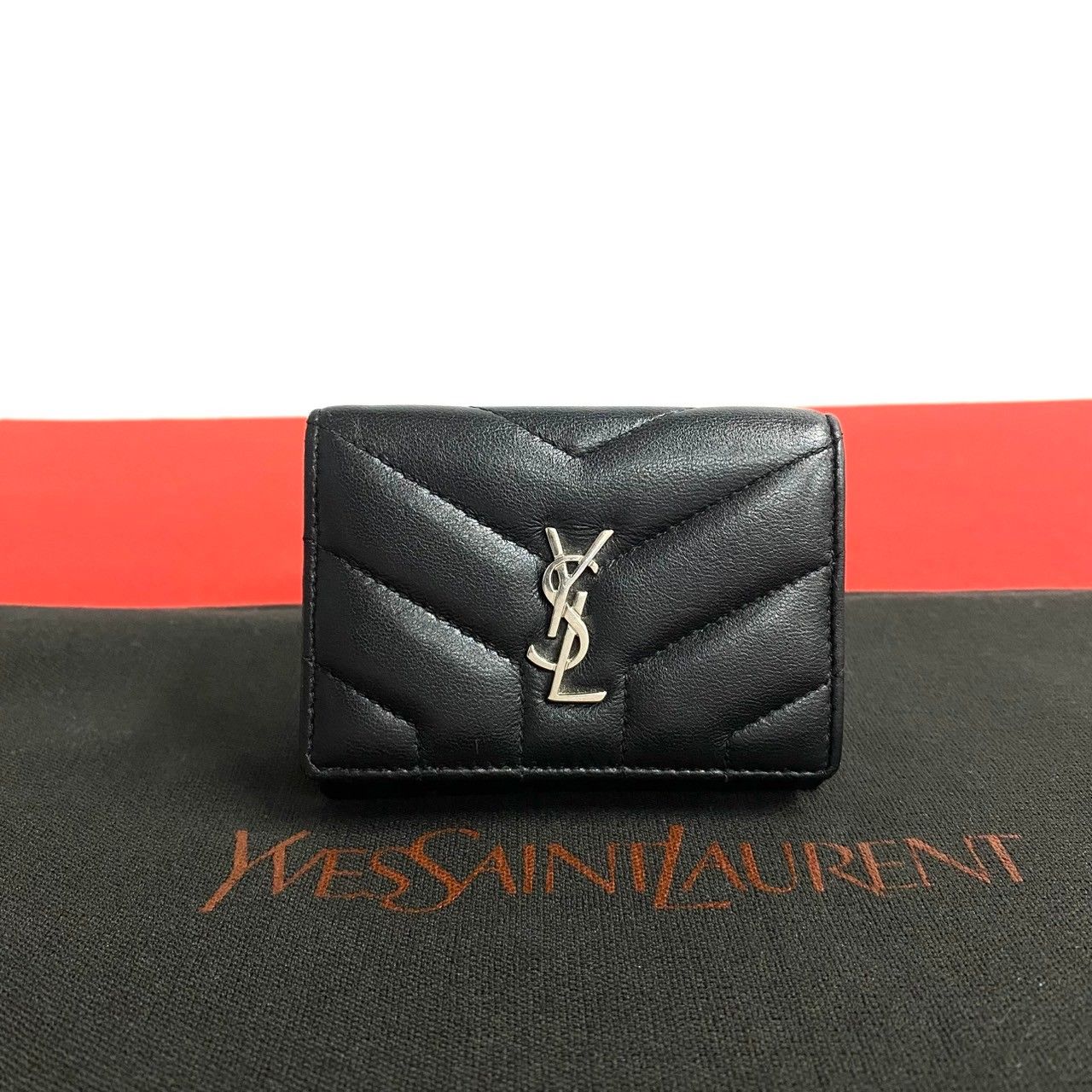 美品】サンローラン イブサンローラン 財布 三つ折り財布 ミニウォレット