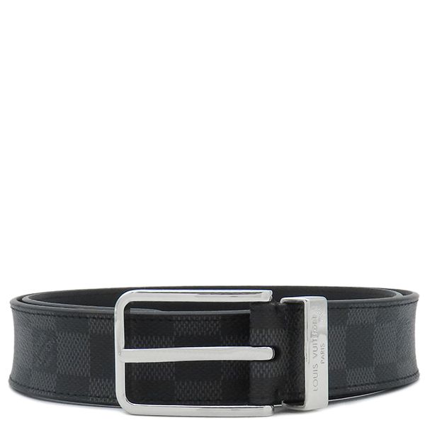 ルイヴィトン LOUIS VUITTON ベルト サンチュール ポンヌフ 85|34 ダミエグラフィットキャンバス ノワール シルバー金具 黒 グレー M9402 刻印不明瞭 箱
