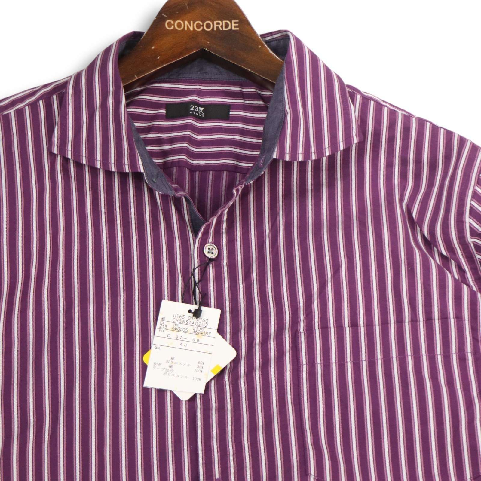 新品 未使用】 23区 HOMME オム 通年☆ 長袖 ストライプ シャツ Sz.48 