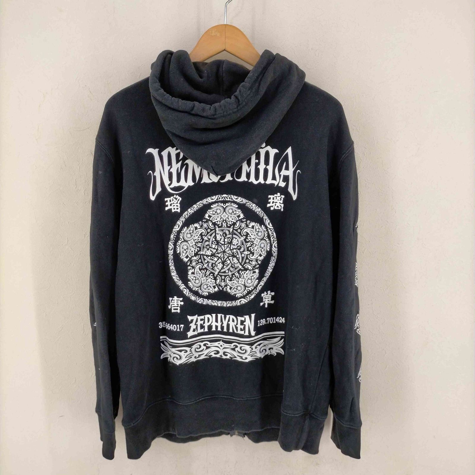 NEMOPHILA ZEPHYREN ブラックフーディ ゼファレン ZEPHYREN NEMOPHILA ZIP hoodie メンズ XL - メルカリ