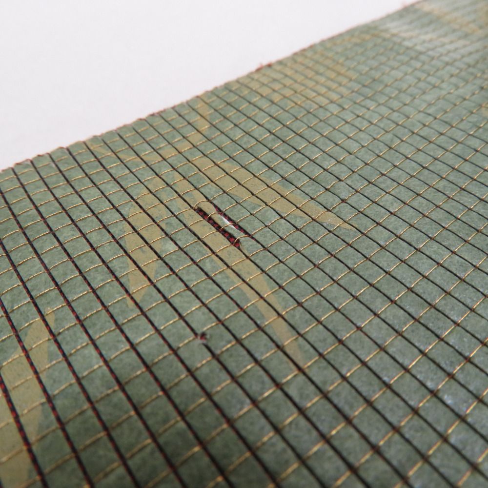 袋帯 草木染倭紙 金糸 市松に花兎文様 六通柄 エンジ色ｘ多色 正絹 仕立て上がり 長さ460cm【中古】 【キモノオフ野々市若松店】 袋帯 草木染倭紙 金糸 市松に花兎文様 六通柄 エンジ色x多色 正絹