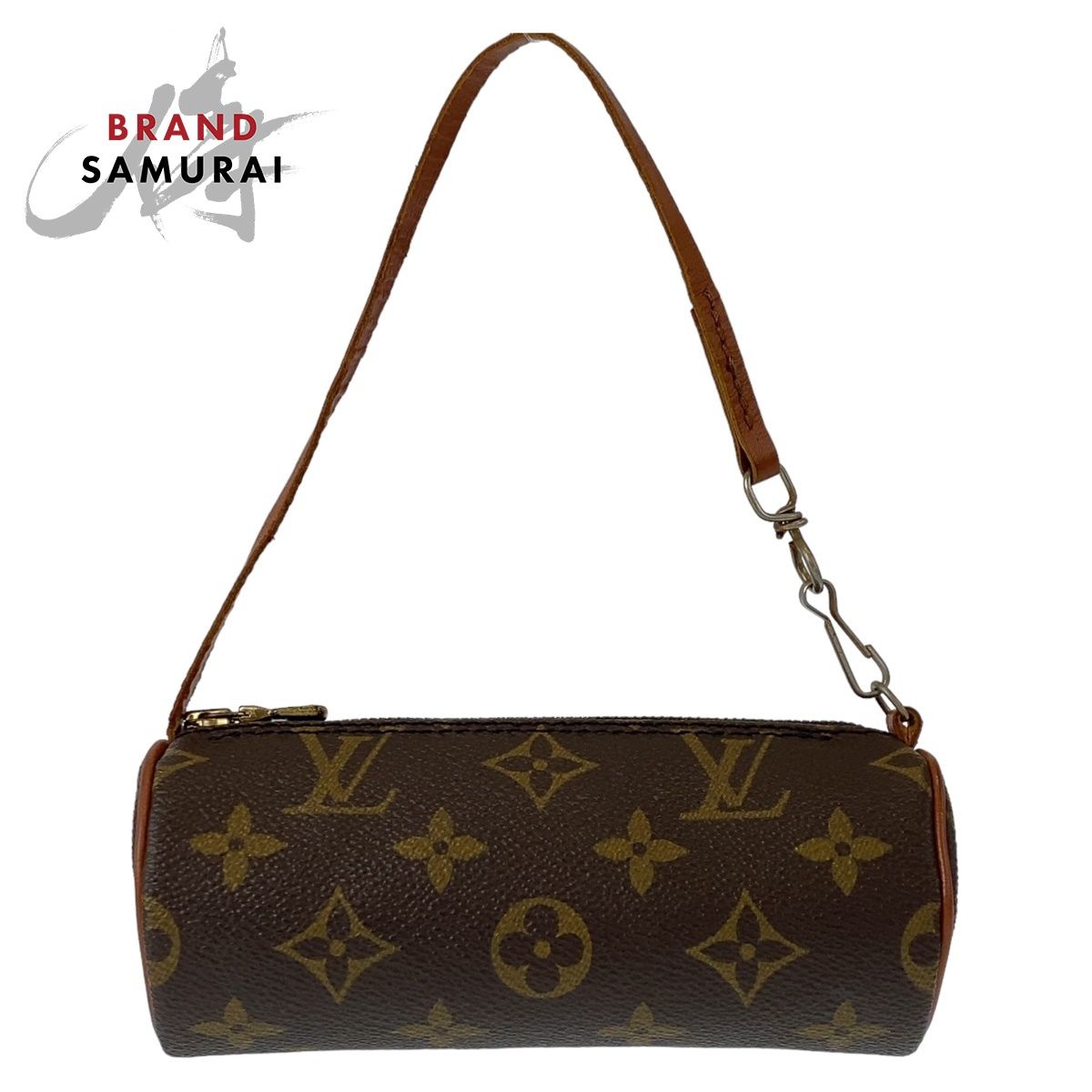 LOUIS VUITTON パピヨン ポーチ ミニバッグ モノグラムレザーPVC 