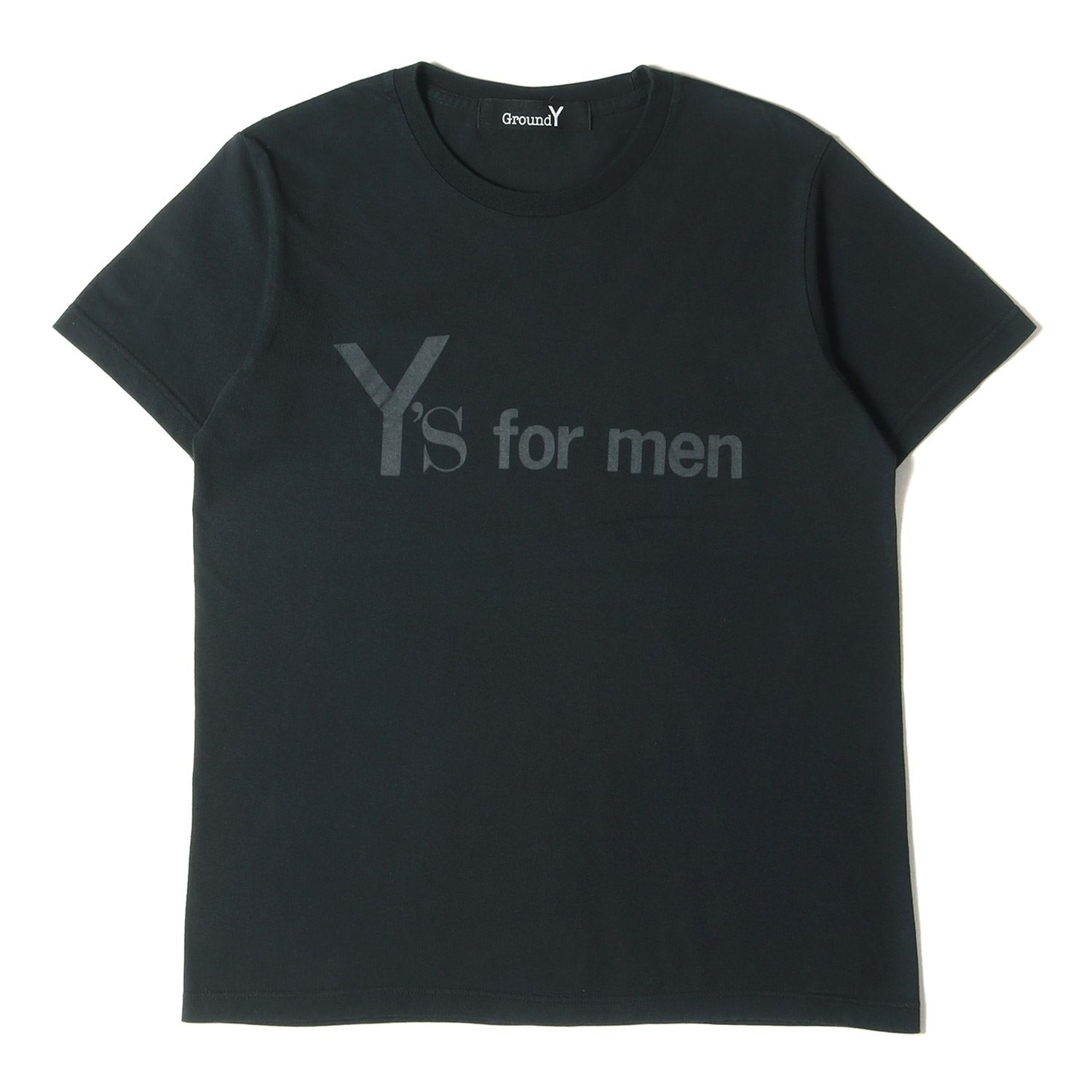 Ground Y グラウンド ワイ Tシャツ サイズ:3 ヴィンテージ Ys for men ロゴ クルーネック 半袖Tシャツ ブラック 黒 トップス カットソー【メンズ】