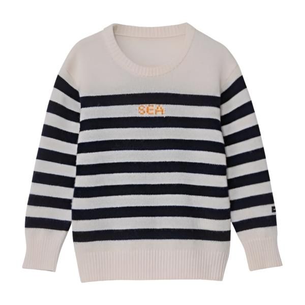 HELLY HANSEN マリンボーダーニットクルー キッズ セーター ストア 110