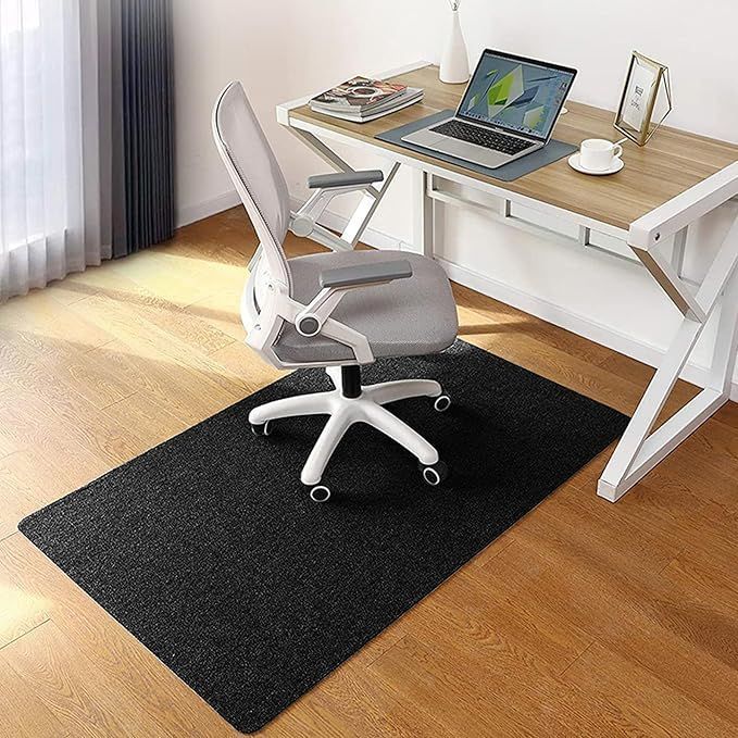 【在庫処分】チェアマット 120×90cm 厚さ4 mm 床保護マット AYO(エイワイオー) 滑り止め ゲーミングマット 床傷防止マットパッド デスク キズ 凹み防止 セルフ粘着 騒音対策 床暖房対応 (ブラッ