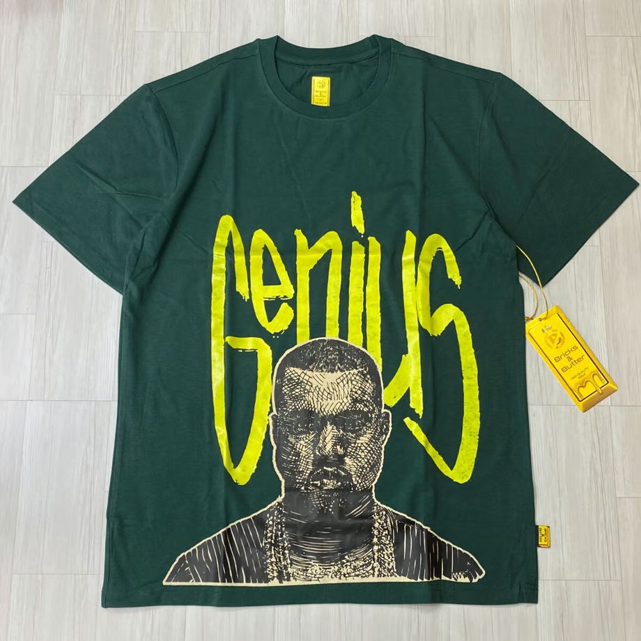 米国ブランド Bricks u0026 Butter ブリックス＆バター 半袖 GENIUS グラフィック Tシャツ 緑
