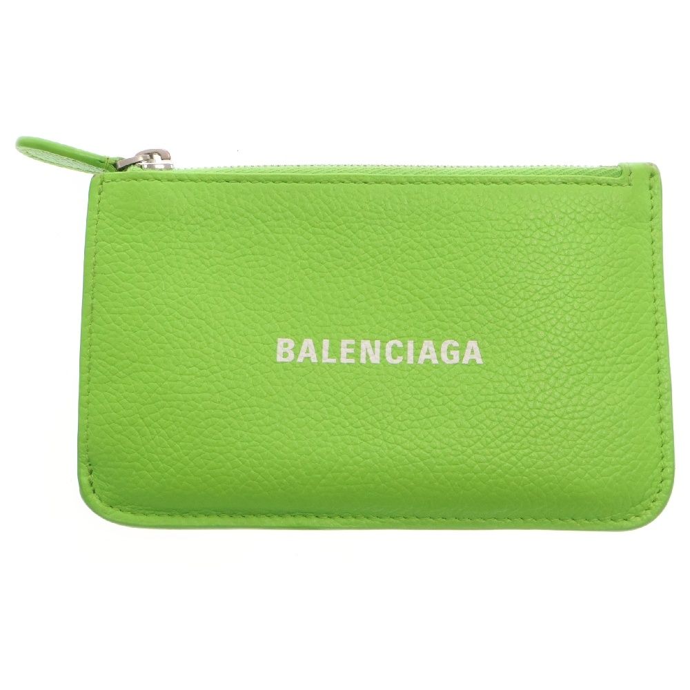 BALENCIAGA バレンシアガ Cash キャッシュ レザー ラージ ロング コイン-カードホルダー 財布 グリーン 637130