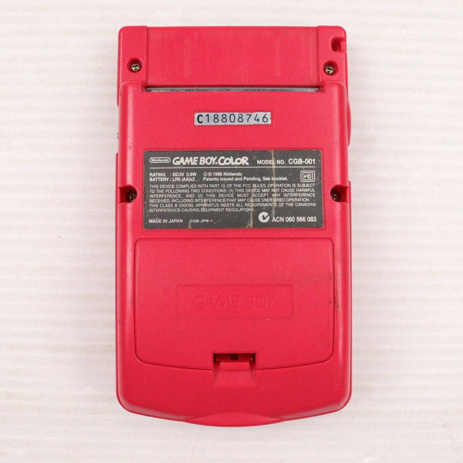 本体) GAMEBOY COLOR(ゲームボーイカラー) レッド 任天堂(CGB