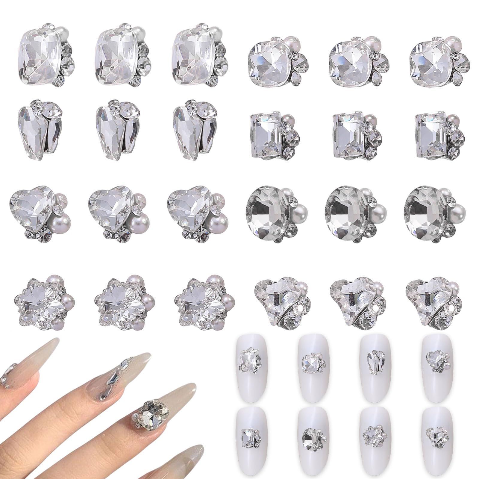 ネイルパーツ ストーン 24個セット 3D 立体 大きめ ネイル