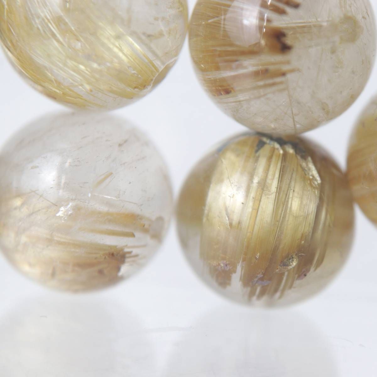 ルチルクォーツ 12mm SAランク 21個セット 粒売り 玉のみ 穴あき 丸玉 
