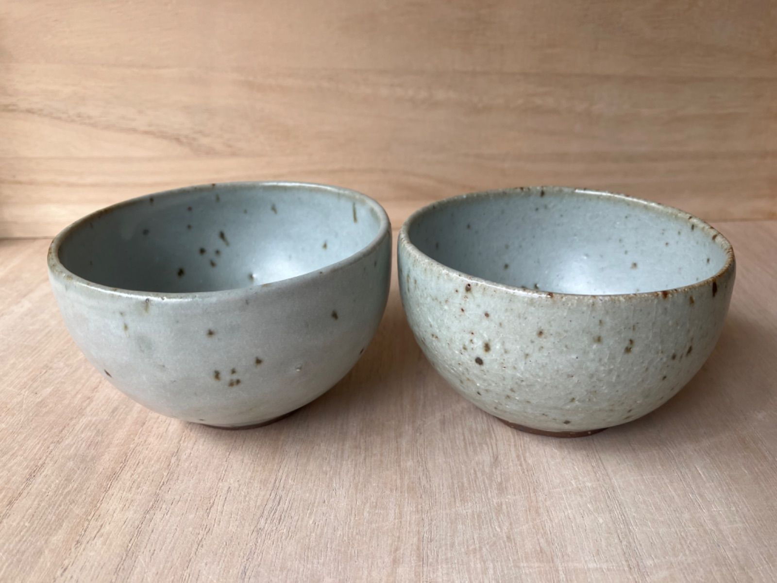 そばちょこ2つ陶器フリーカップ焼き〆作家物