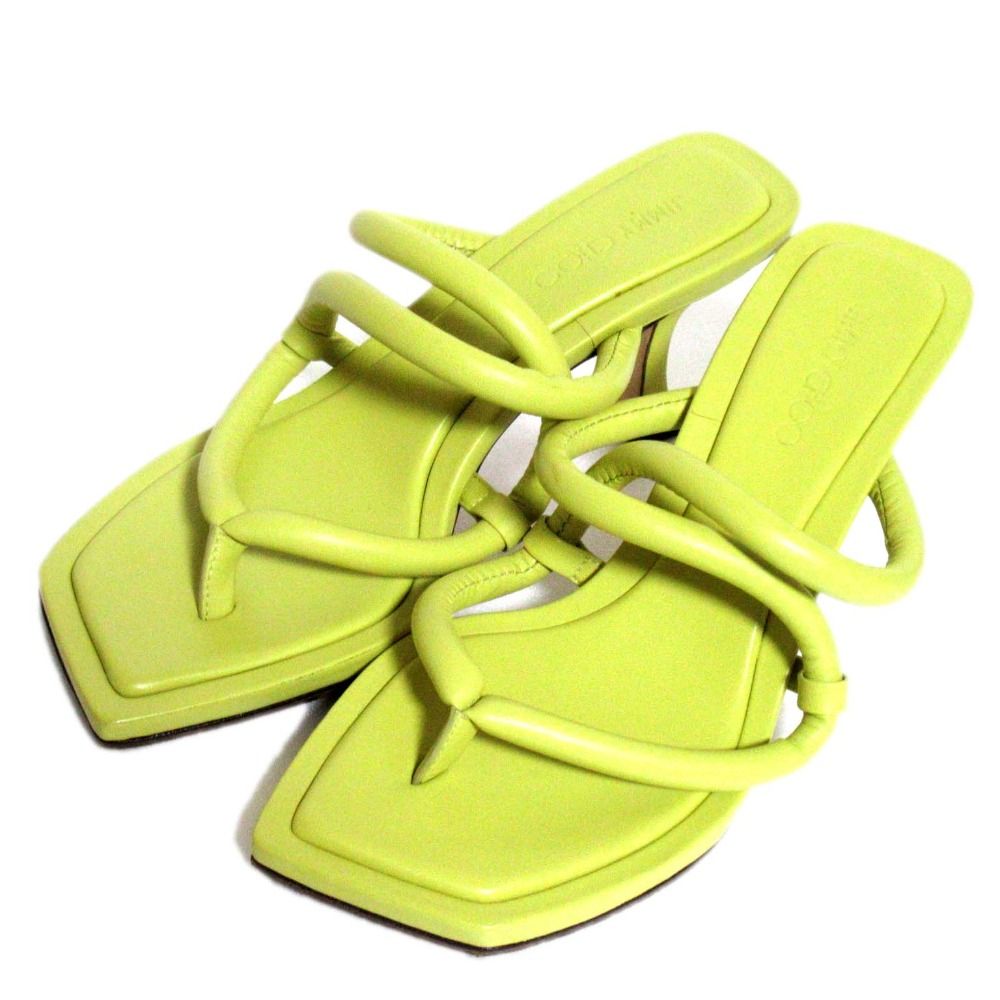 新品同様 JIMMY CHOO ジミーチュウ クロスストラップ ハイヒール トングサンダル サイズ35 22cm相当 ピスタチオ レディース 古着  USED