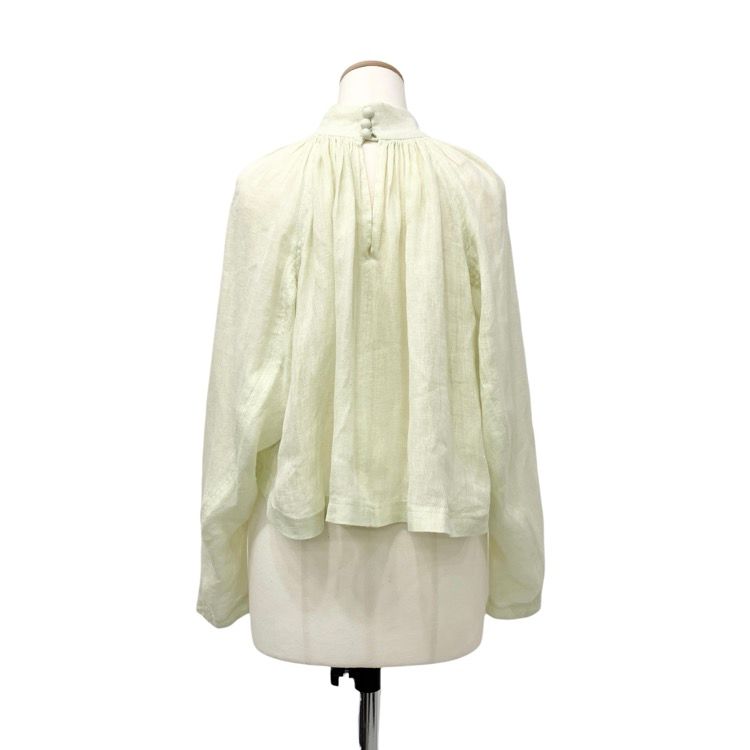 Mame Kurogouchi マメクロゴウチ Kaya Linen Sheer Top カヤリネンシアートップ ブラウス ペールグリーン 1 MM22SS-SH032 Mame Kurogouchi マメクロゴウチ Kaya Linen Sheer Top カヤ