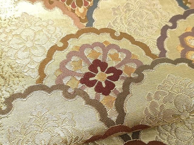 平和屋着物○六通柄袋帯 唐織 青海波 金糸 正絹 逸品 CAAX0533yk