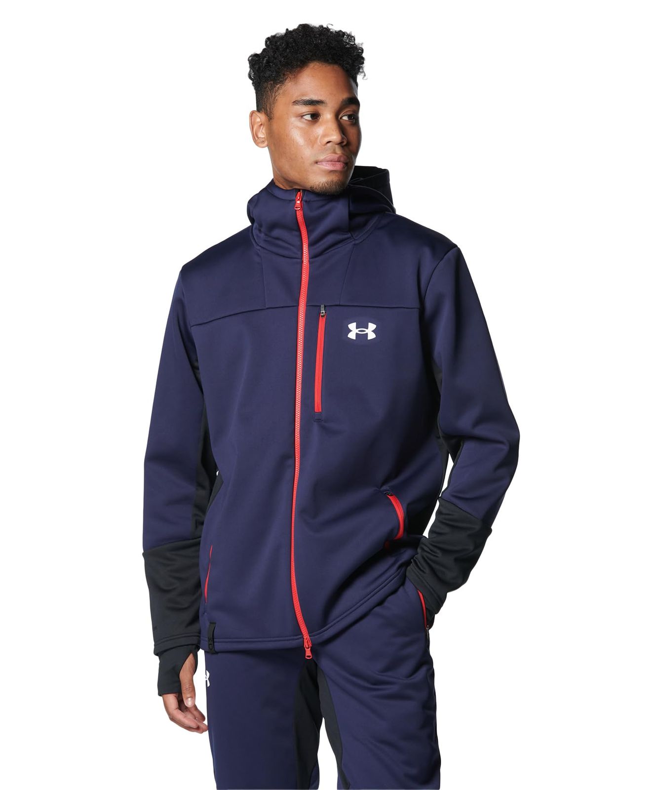 アンダーアーマー UA WINTER KNIT 3LAYER FULLZIP JACKET Midnight Navy White XL Midnight Navy White XL