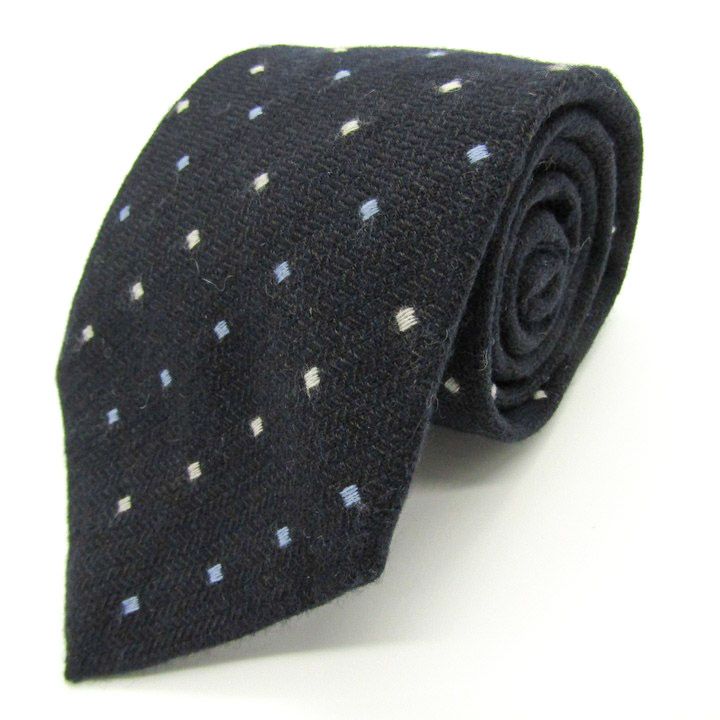 ターンブル＆アッサー ブランド ネクタイ ドット柄 カシミヤ ウール混 PO メンズ ブラック Turnbull - Asser 英国王室御用達