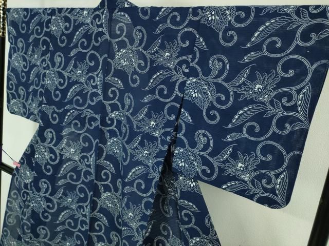 平和屋着物□極上 夏物 伝統工芸技術保存長板中形 鈴木松男 浴衣 綿絽