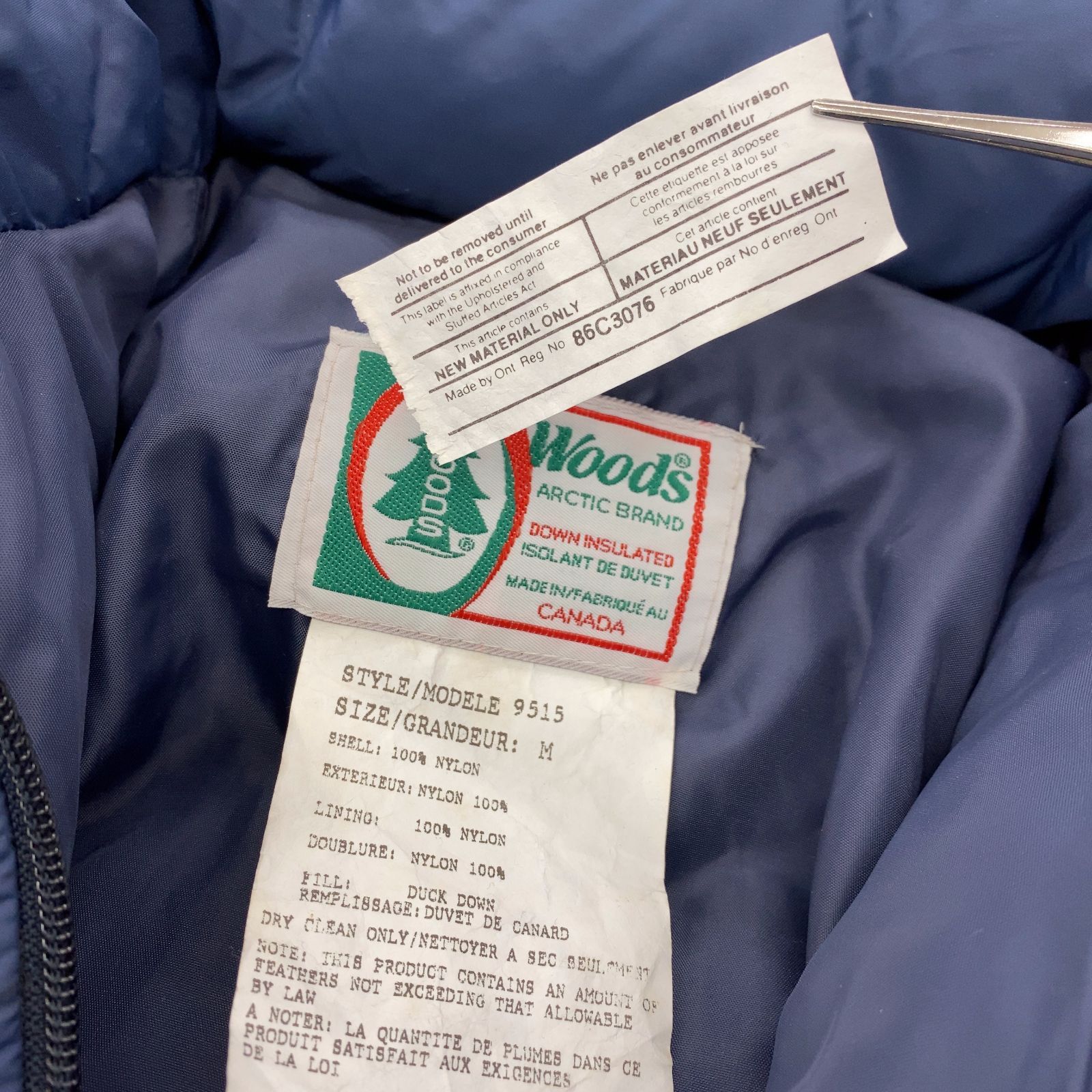 90S WOODS ウッズ プルオーバー ダウン ジャケット 9515 フード