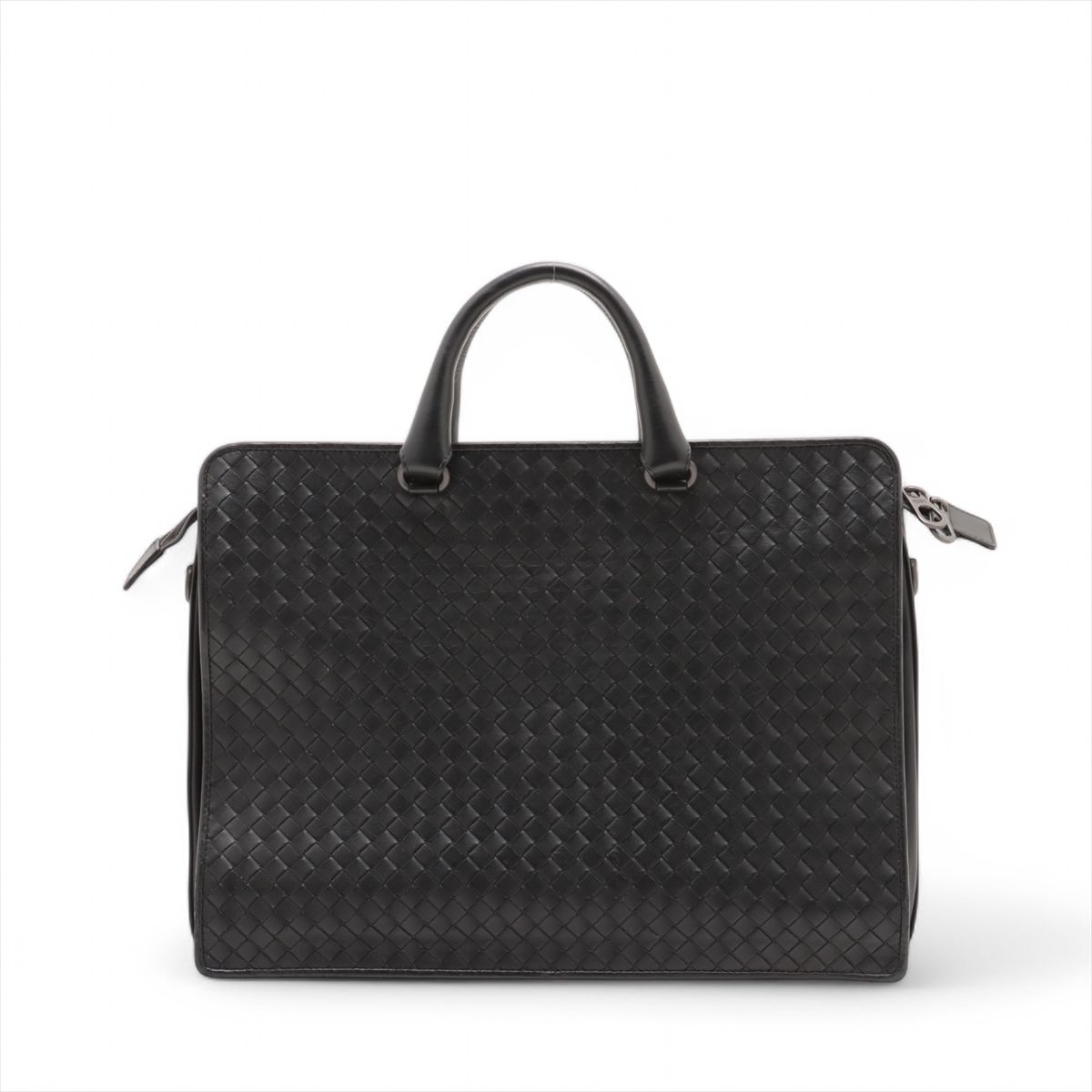 ボッテガ ビジネスバッグ レザー ブラック イントレチャート ブリーフ