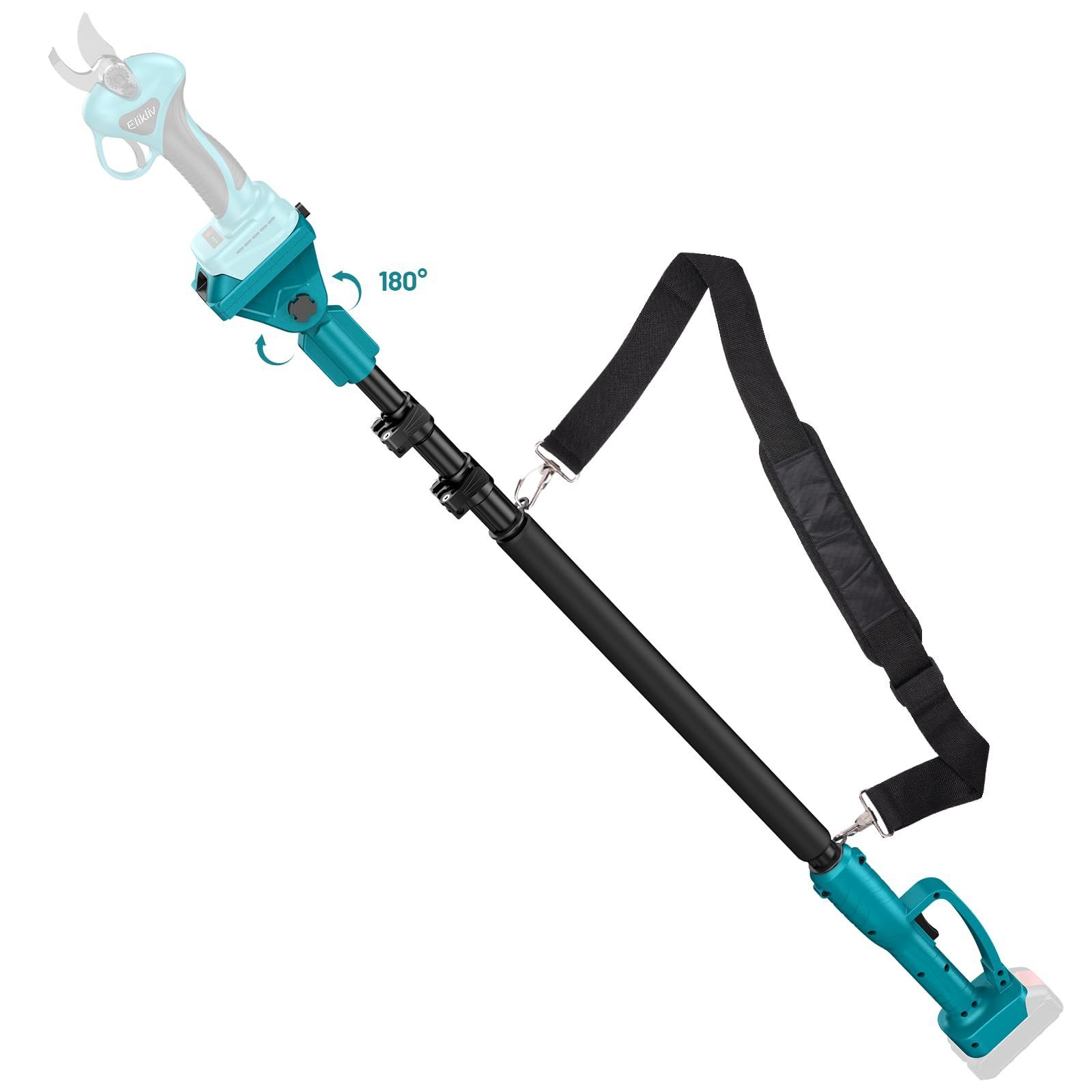 新着商品 伸縮ポール 高枝切り 125cm～250cmまで無段階伸ばす 高枝切鋏の延長ポール ヘッド部分0°～180角度調整 高枝切り電動チェーンソーの延長ポール Eliklivの剪定バサミと電動チェーンソーと互換 剪定ばさみの延長ポール 日本語説明