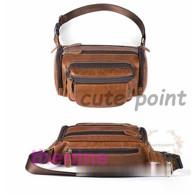 ウエストバッグ メンズ 牛革 レザー 2way ボディバッグ こし掛け