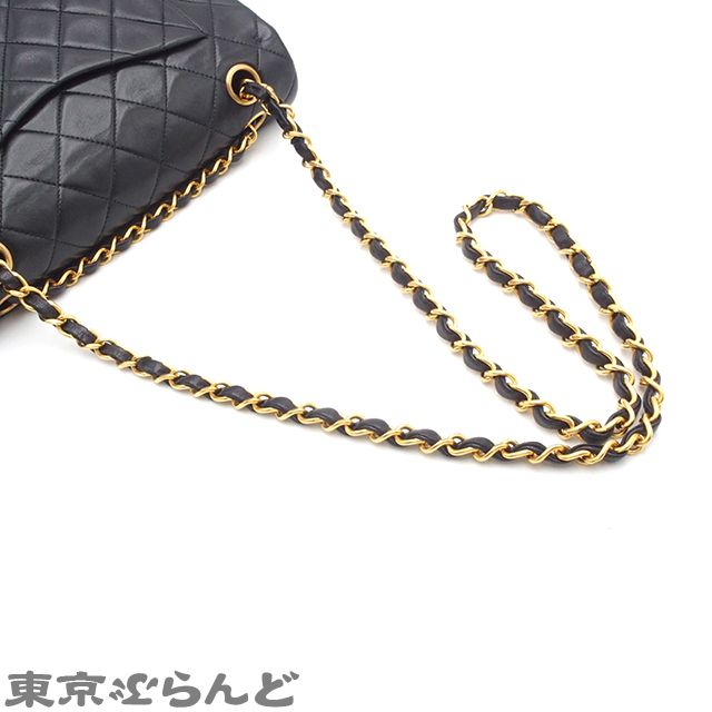 シャネル CHANEL マトラッセ Wフラップ Wチェーンショルダーバッグ 23cm 3番台 ヴィンテージ AO1113 ブラック ゴールド金具  ラムスキン レディース 101740121 - メルカリ