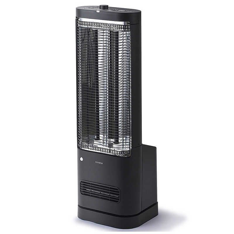 未開梱 SIROCA 足元ファンヒーター付き 遠赤外線暖房機 にこポカ siroca ブラック 人感センサー付き SH-FC151