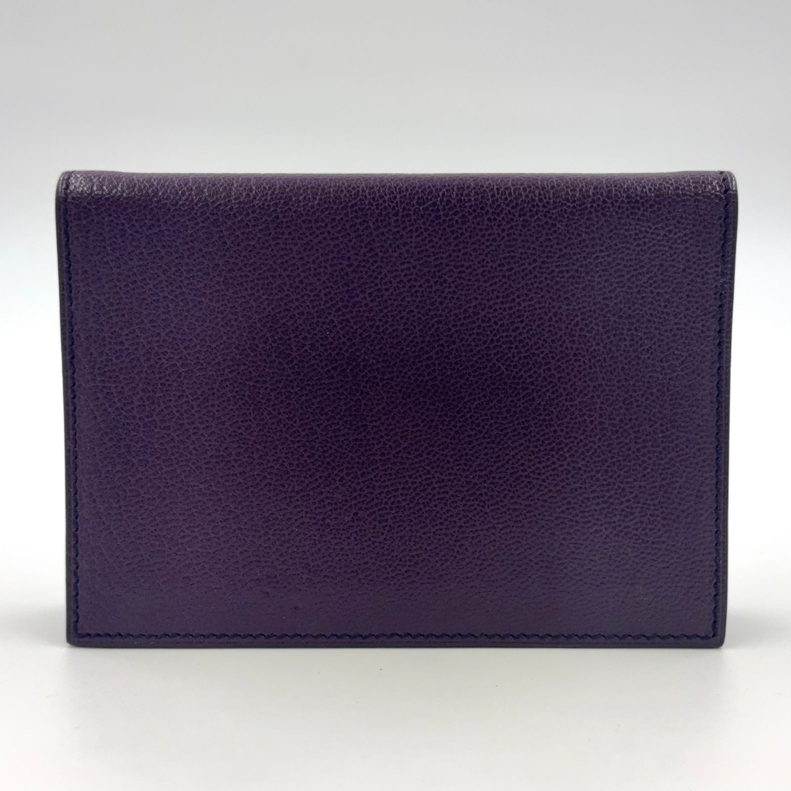 HERMES アジェンダPM ノートカバー □E刻印 レザー ダークパープル シルバー