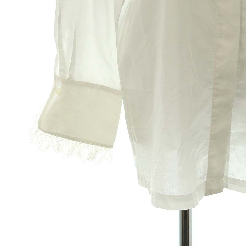 サードマガジン THIRD MAGAZINE 袖レースブラウス 長袖 コットンシルク  