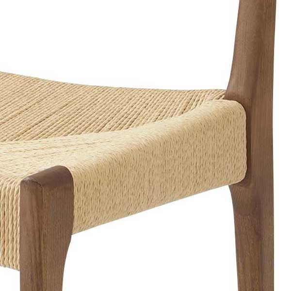 2脚セット）天然木（アッシュ）のダイニングチェア（ペーパーコード座