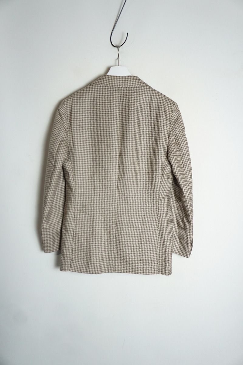 鎮静の Errico Formicola エリコフォルミコラ 千鳥格子 ハウンドトゥース 3B テーラード ジャケット ブレザー 茶系 421M● 4