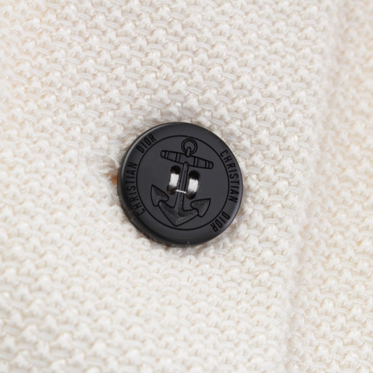 ディオール 24年 コットンシルク ニット ジャケット ロゴ 半袖 碇  