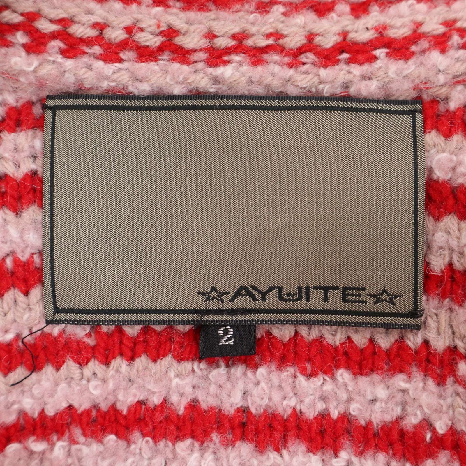 AYUITE アユイテ 秋冬 コンチョ釦☆ ボーダー ウール ニット 