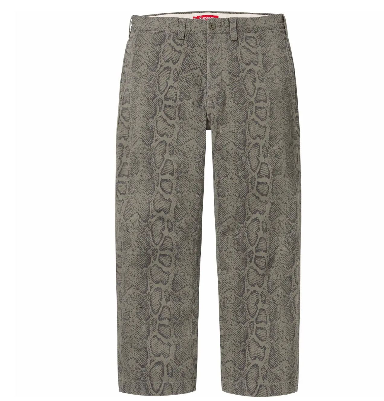 Supreme Snake Print Chino Pant Olive 36/XL Supreme Snake Print