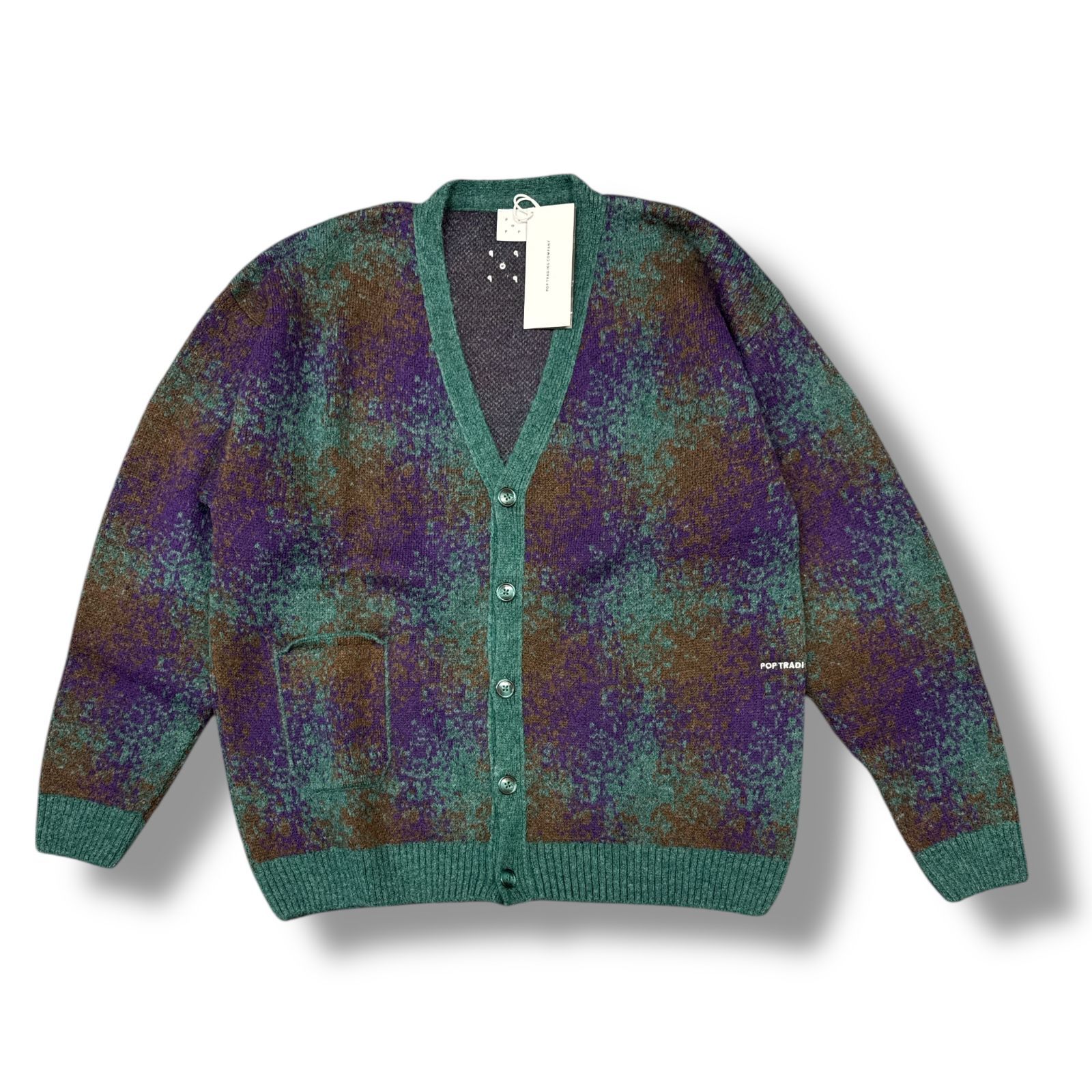 参考上代40150円 ♥品 POP TRADING COMPANY 24AW Pop Knitted Cardigan ニットカーディガン セーター ポップトレーディングカンパニー POPAW24_06-003 マルチ XL 95487A7
