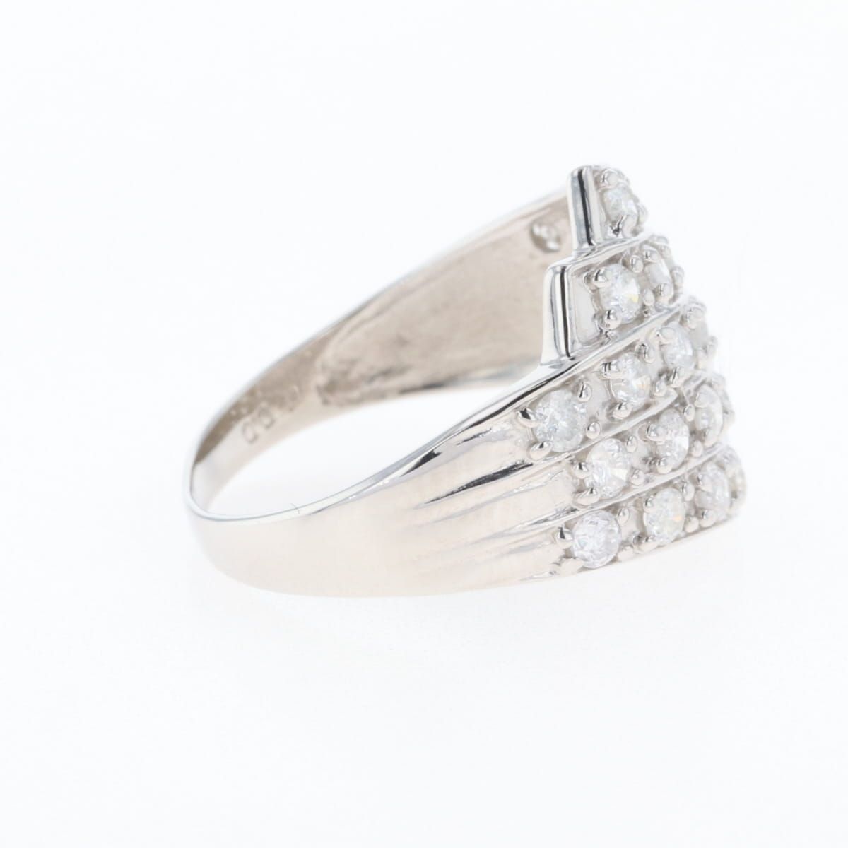 メレダイヤ デザインリング プラチナ 指輪 リング 14号 Pt900  