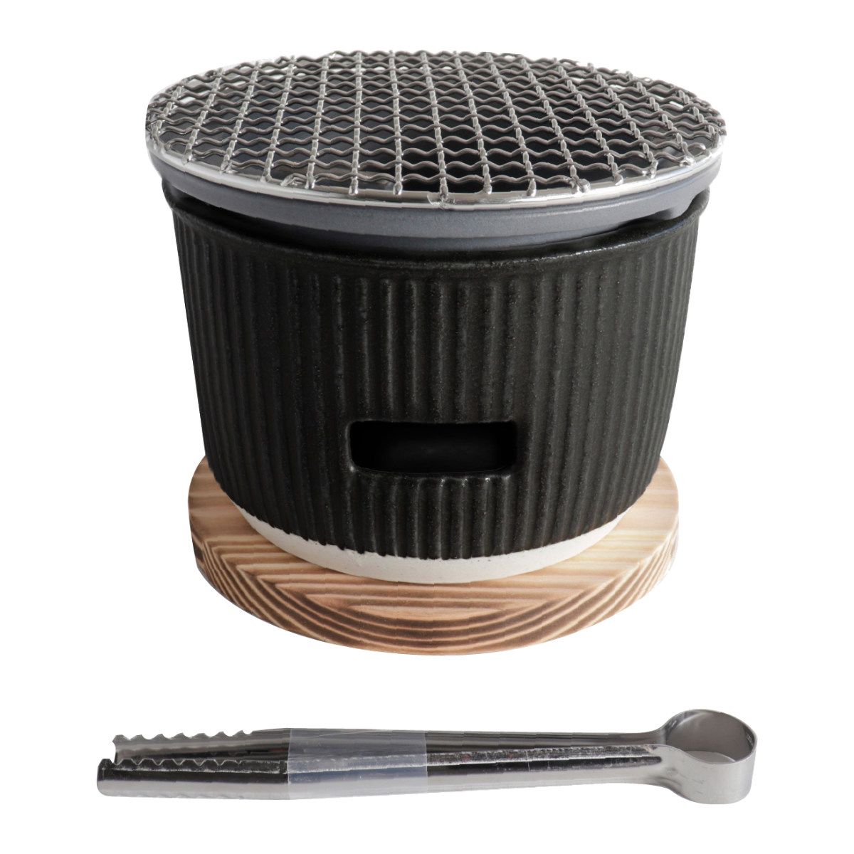 炭焼きグリル 小 陶器 ロロ The Chef 卓上コンロ 七輪 LOLO 水コンロ 美濃焼 炭焼き SALIU グリル 炭火焼き 丸型 ミニ 金網付き 金網 敷板付き バーベキュー BBQ 焼き鳥 焼肉 餅 海鮮焼き 炭 炭火 おうち焼肉 テーブルセッティング用品 グリルパン 