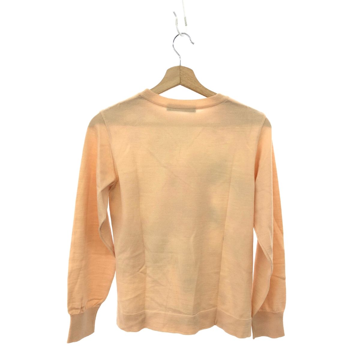 良好 LEONARD レオナール 花柄 長袖ニット サイズ:L ベージュ ウール