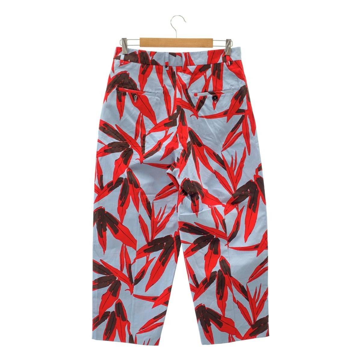 MARNI マルニ コットン プリント ワイドパンツ 40 ライトブルー レッド レディース DECORATOM_COM_BR
