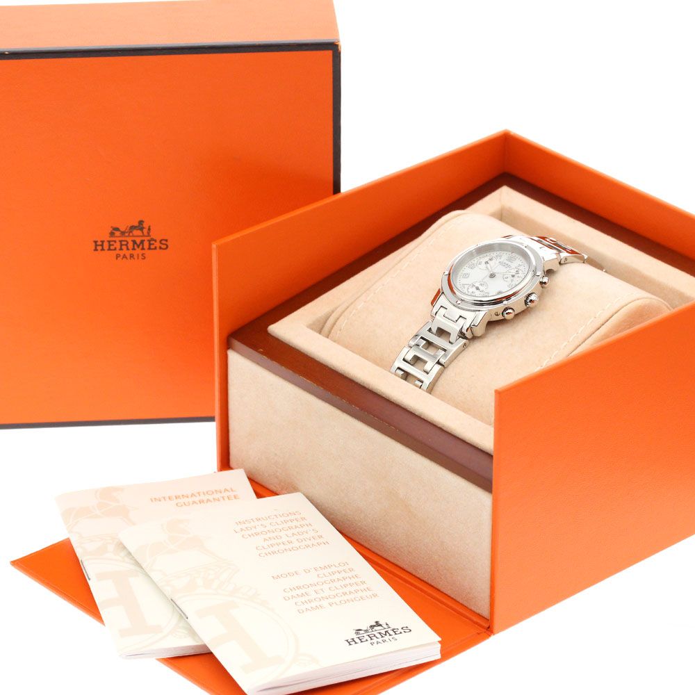 エルメス HERMES CL1.310 クリッパークロノ デイト クォーツ  