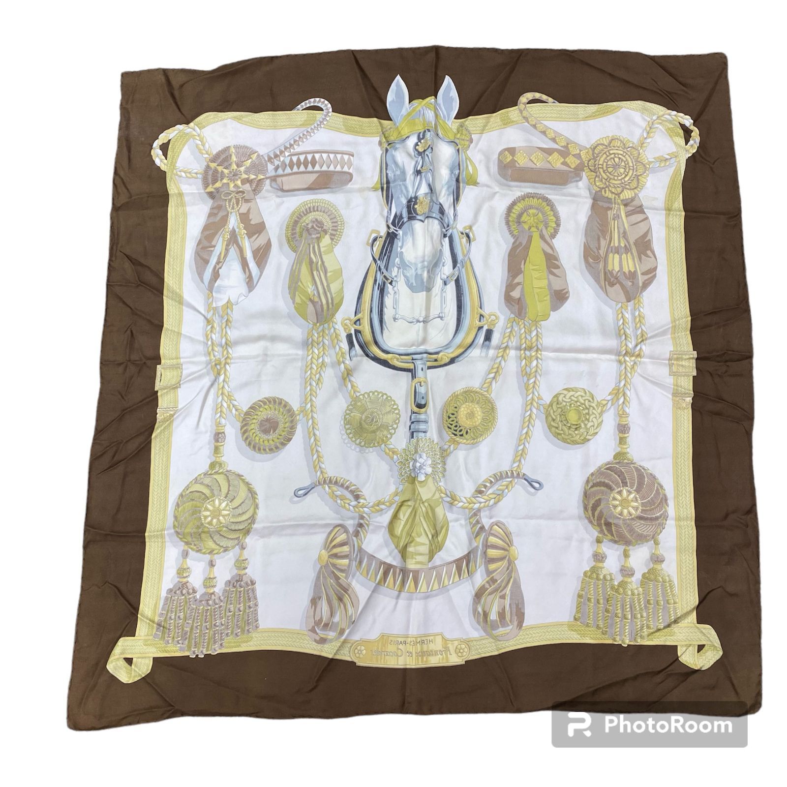 HERMES エルメス カレ 90 Frontaux et Cocardes 前面ロゼット 記章