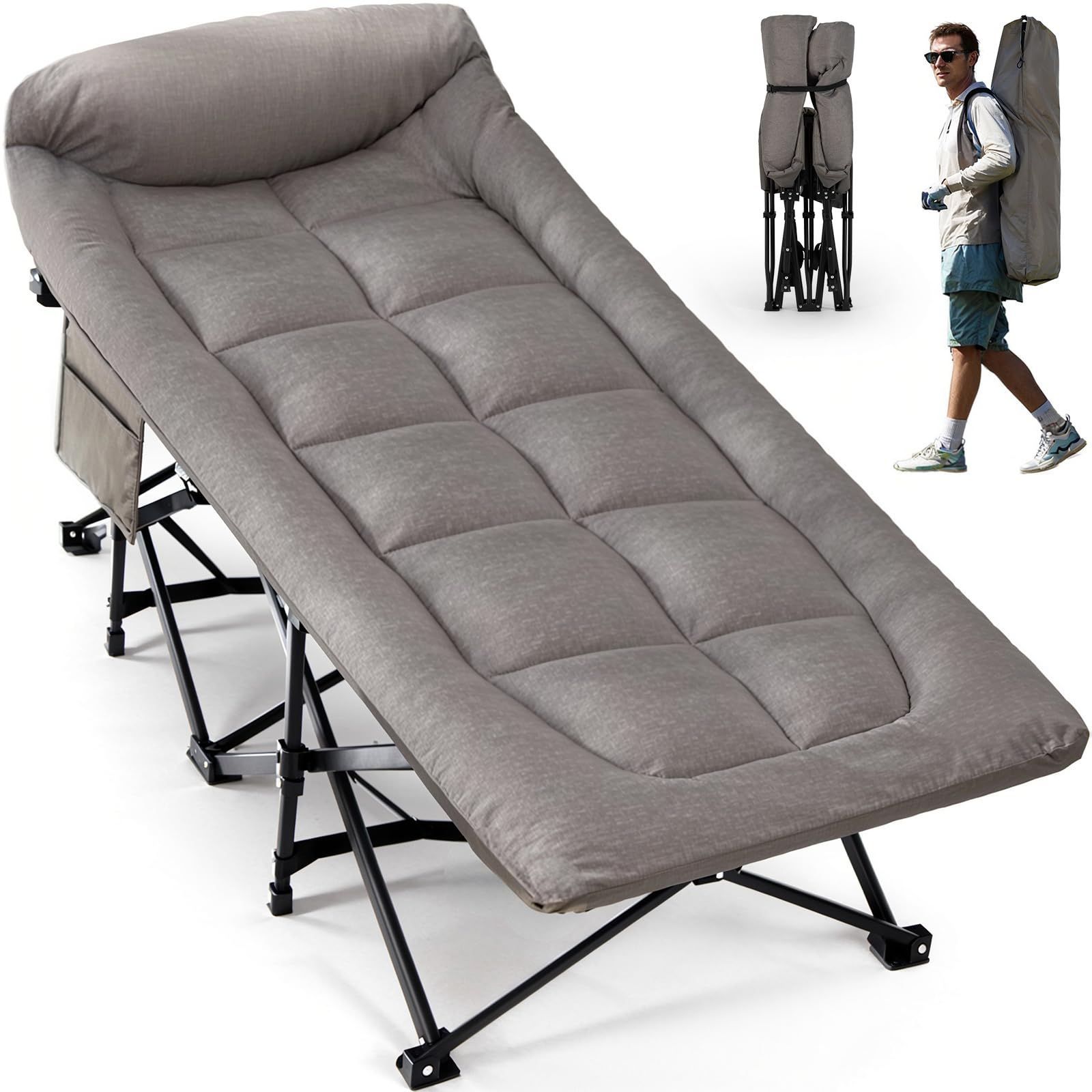 Overmont 折り畳み式ベッド 簡易ベッド 耐荷重250kg キャンプ