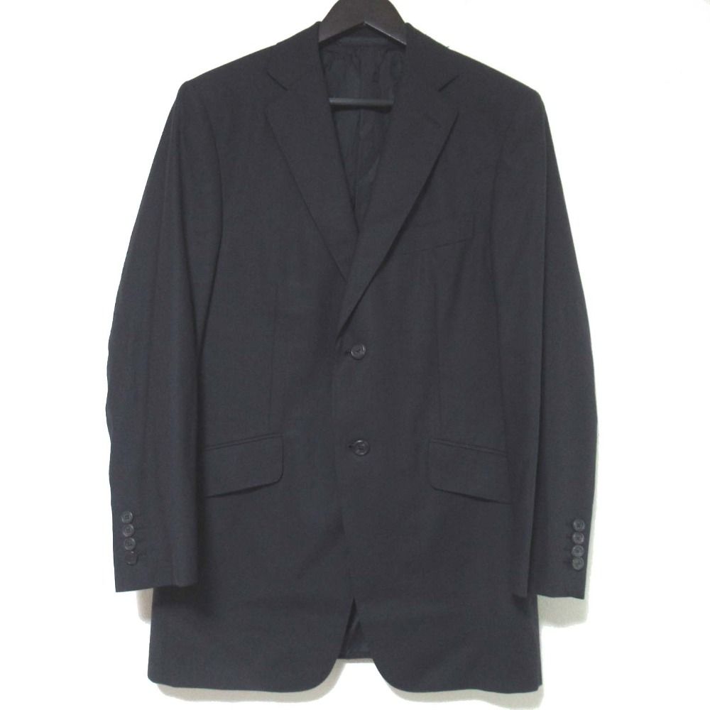 dunhill ダンヒル JFA公認 日本代表 テーラードジャケット スラックスパンツ スーツ セットアップ サイズ48R ダークネイビー メンズ 古着