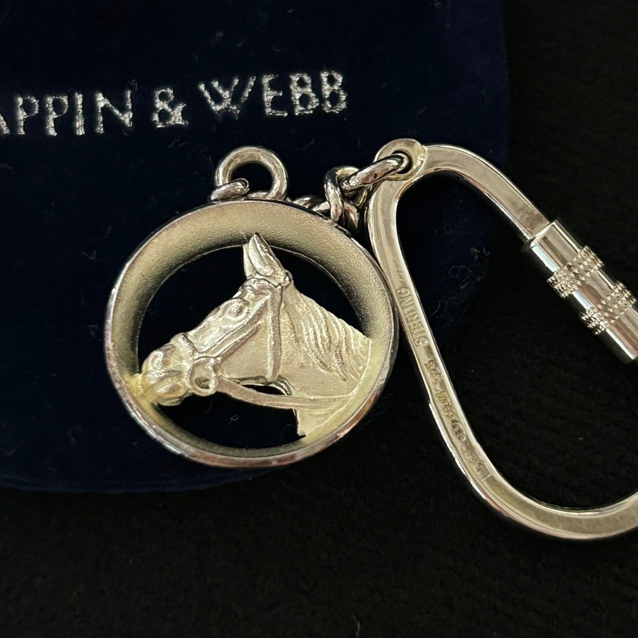 良品】Mappin & Webb 馬モチーフ キーリング 925刻印 スターリング
